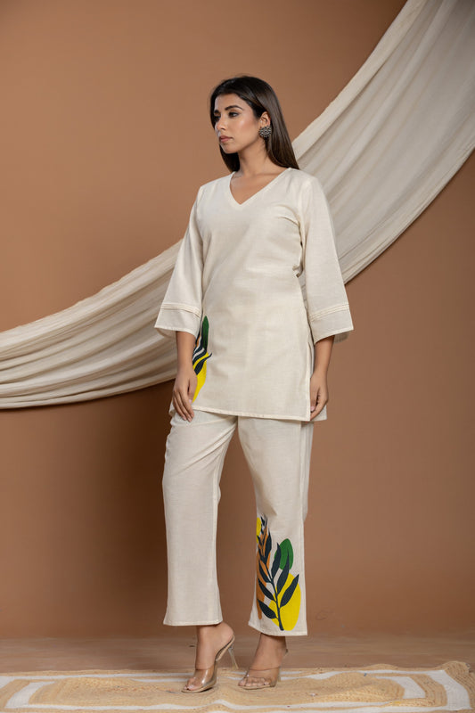 Palm Serenity Cotton Co-Ord Set for Summer