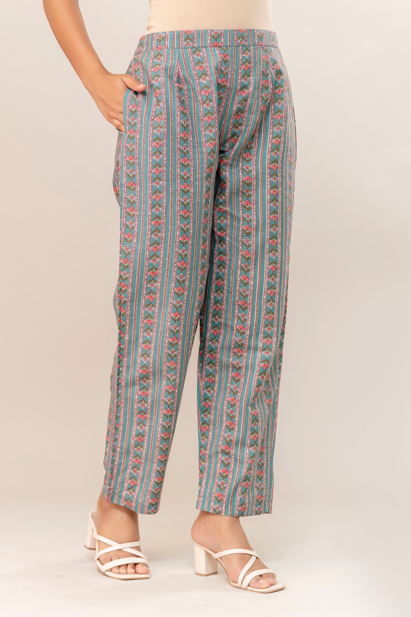Blossom Breeze Floral Premium Cotton Kurta Pant Set