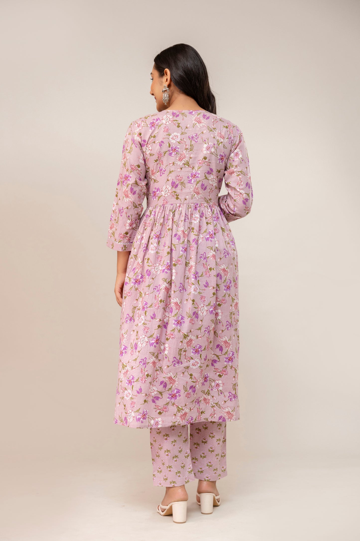 Lilac Lune Anarkali Pattern Cottom Kurta Set