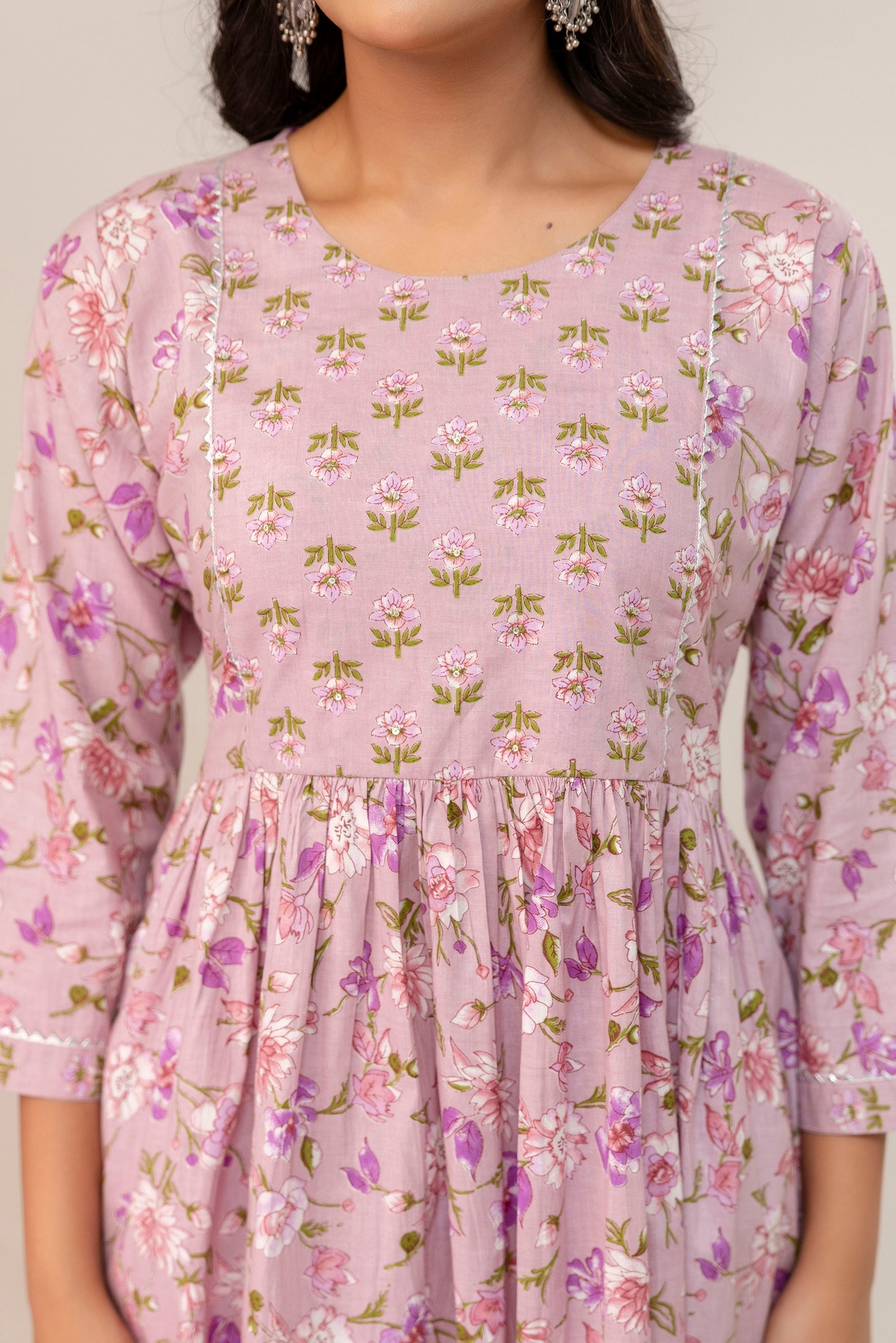 Lilac Lune Anarkali Pattern Cottom Kurta Set