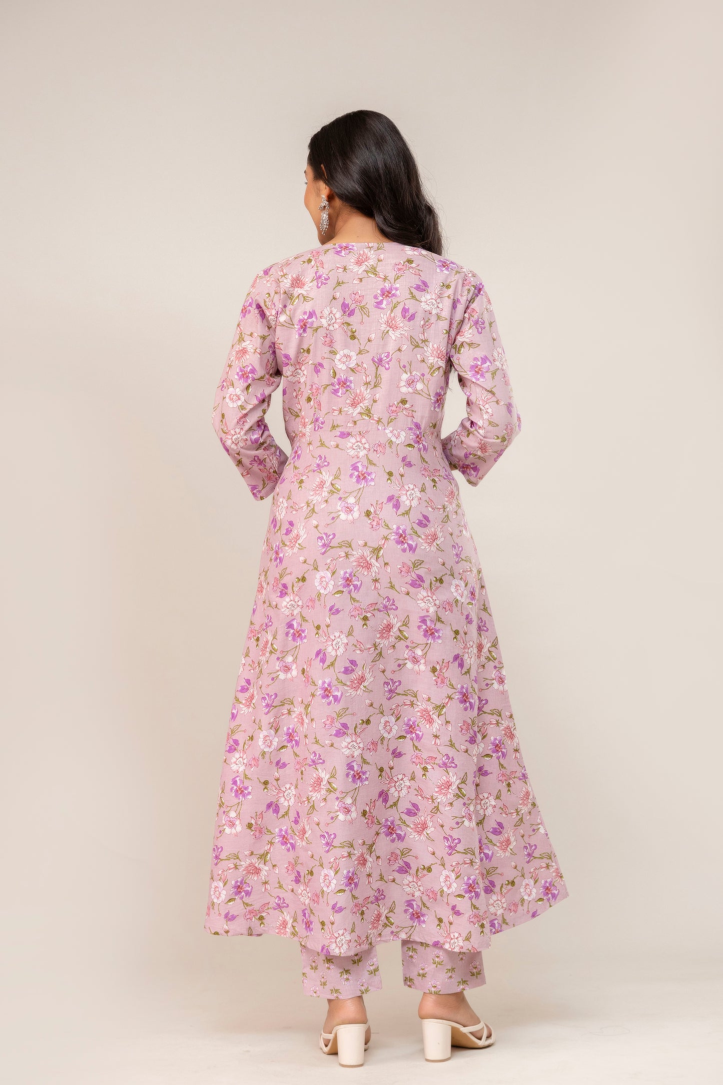Blush Sonata Flared Premium Cotton Kurta Set