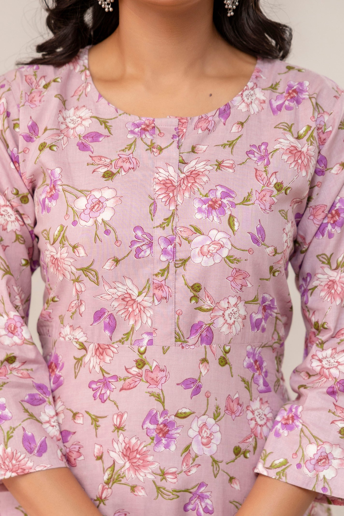 Blush Sonata Flared Premium Cotton Kurta Set
