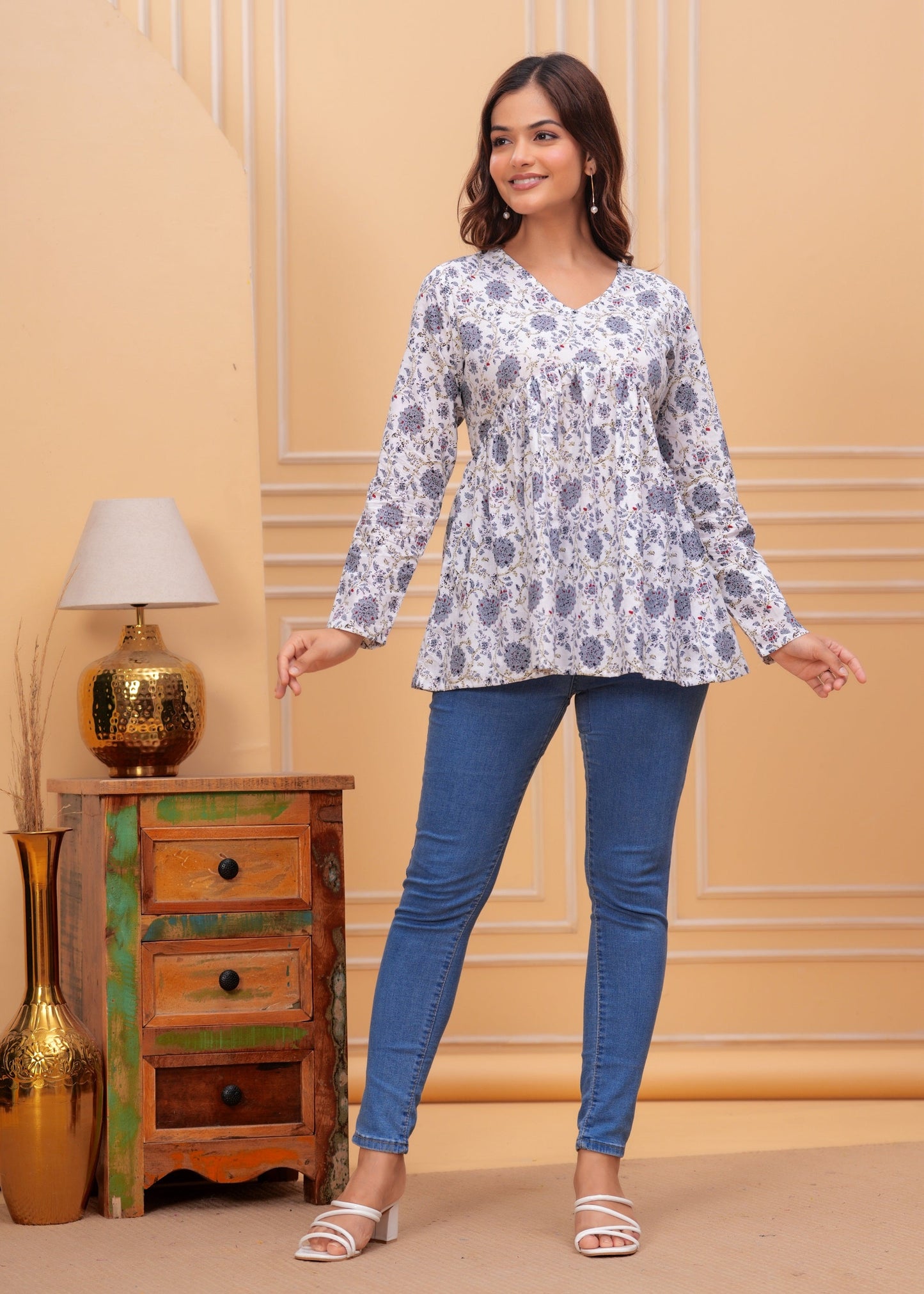 White Buti Summer Top