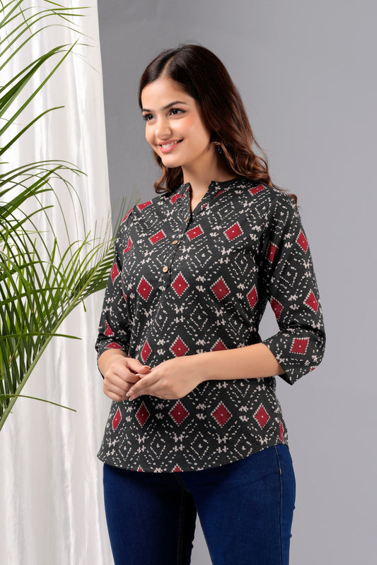 ALAXENDER Stylish Indian Kurtis for Women Print & Embroidered Casual Tunic Tops - Perfect for Travel,Festivals