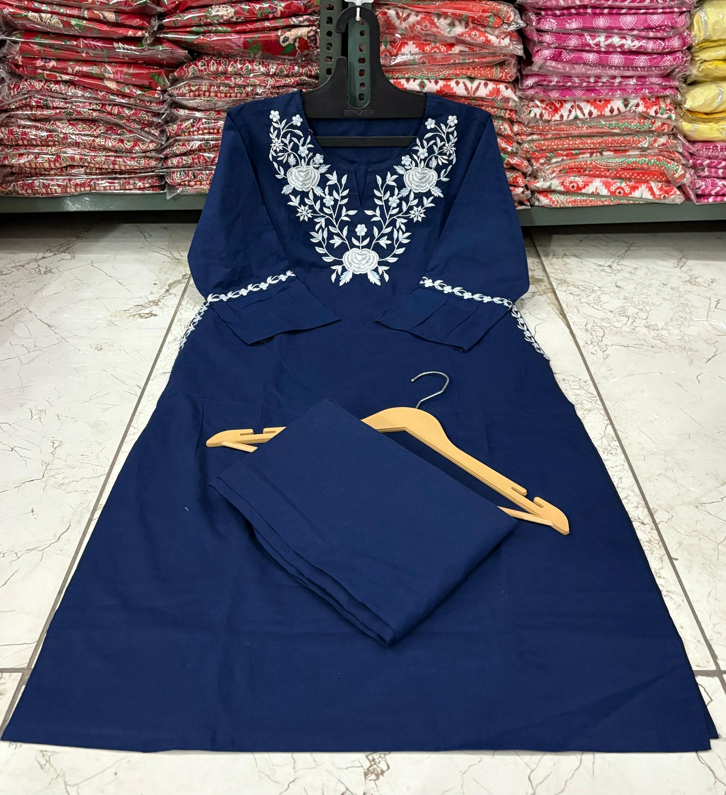 Easy Breezy Blue Summer Cotton Kurta Pant Set