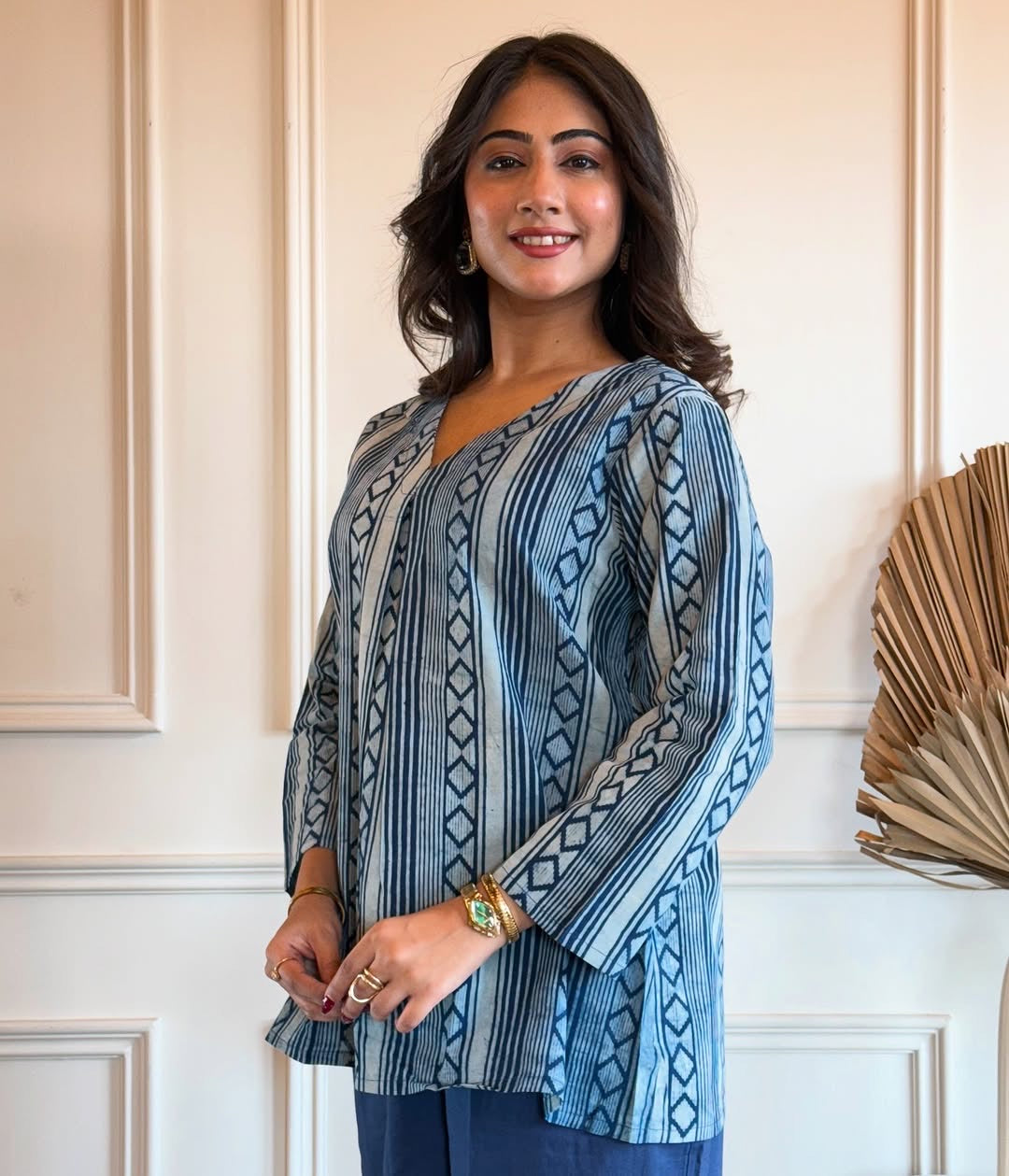 Elegant Blue Ensemble Cotton Kurta Pant
