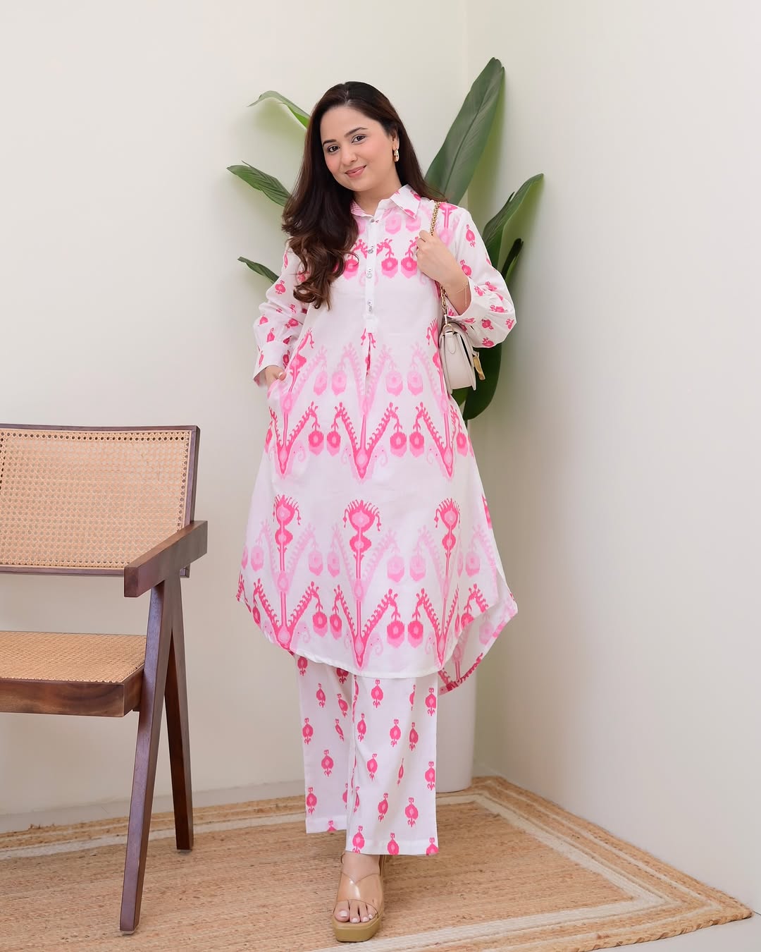 Pink Oasis Floral Cotton Co-Ord Set