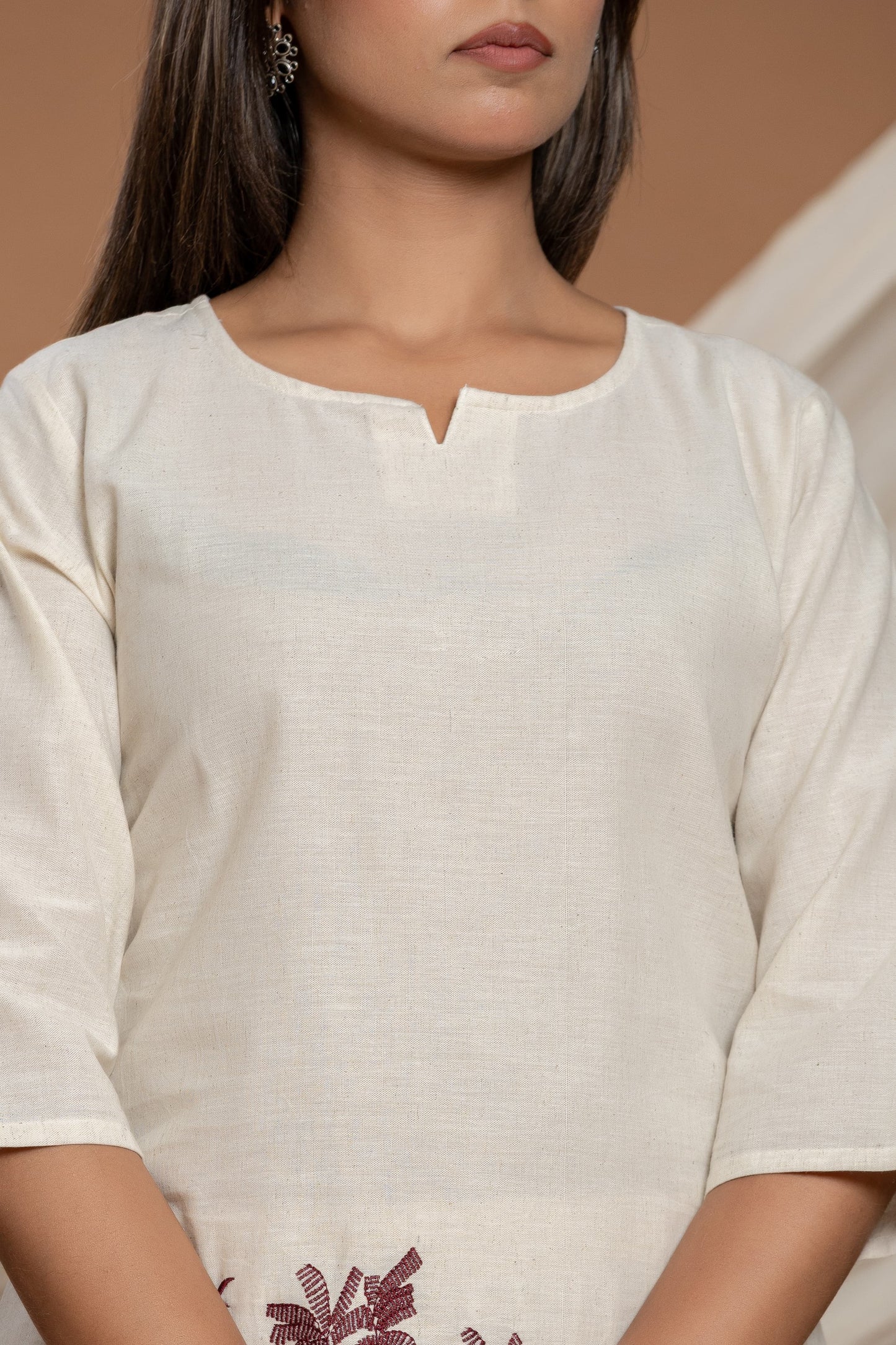 WHITE COTTON EMBROIDERED CO-ORD SET FOR WOMEN