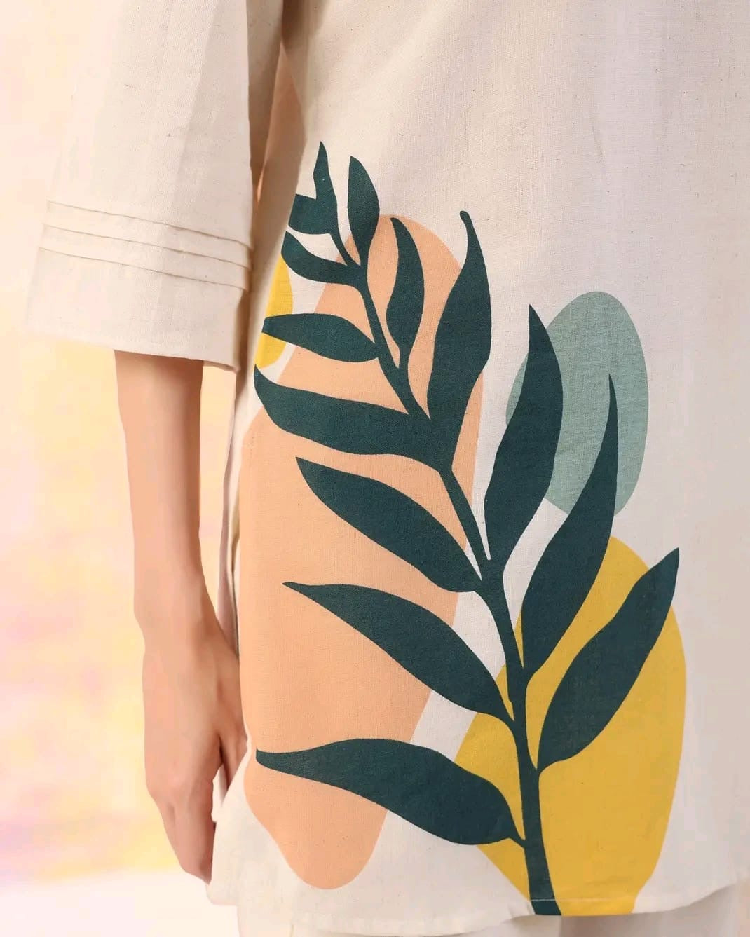 Palm Serenity Cotton Co-Ord Set for Summer