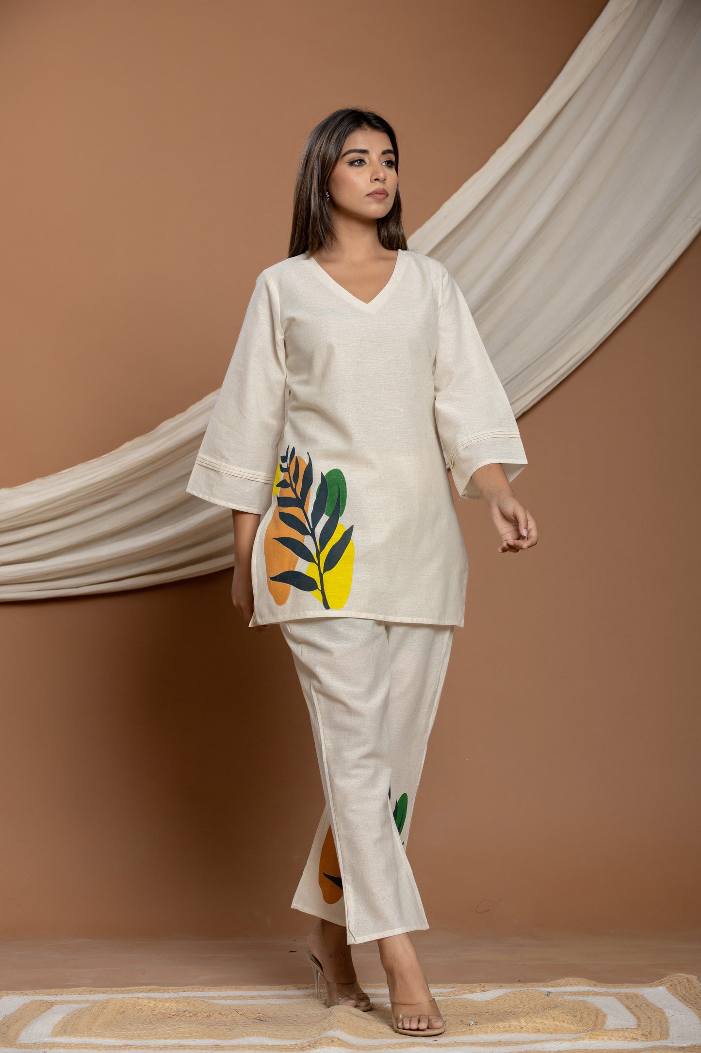 Palm Serenity Cotton Co-Ord Set for Summer