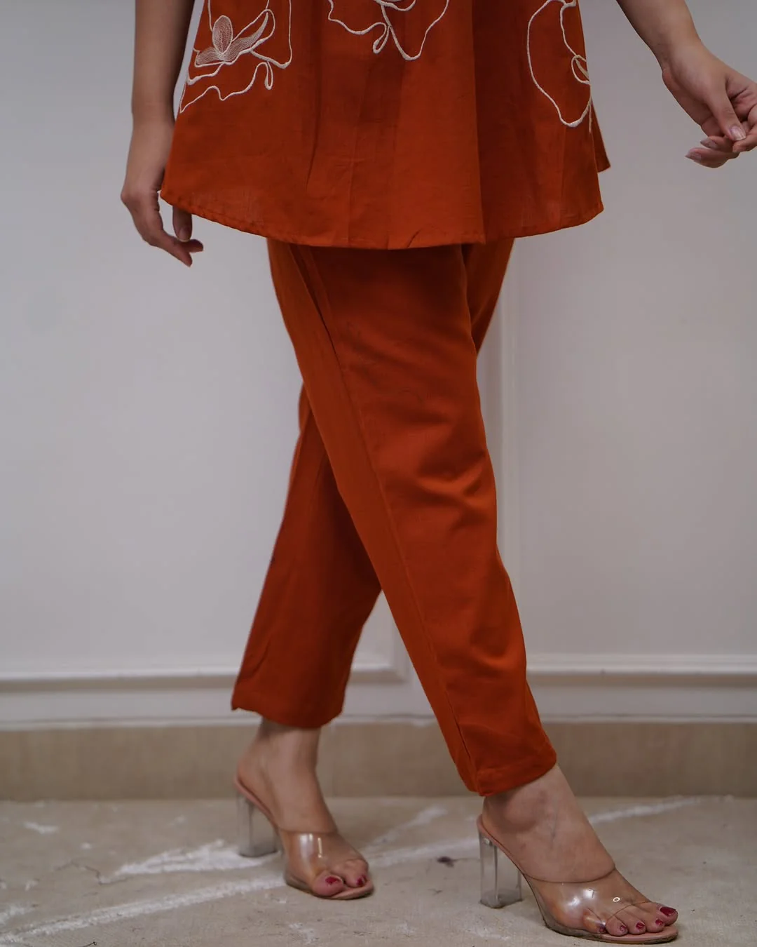 Rust Cotton Printed Co-Ord Set