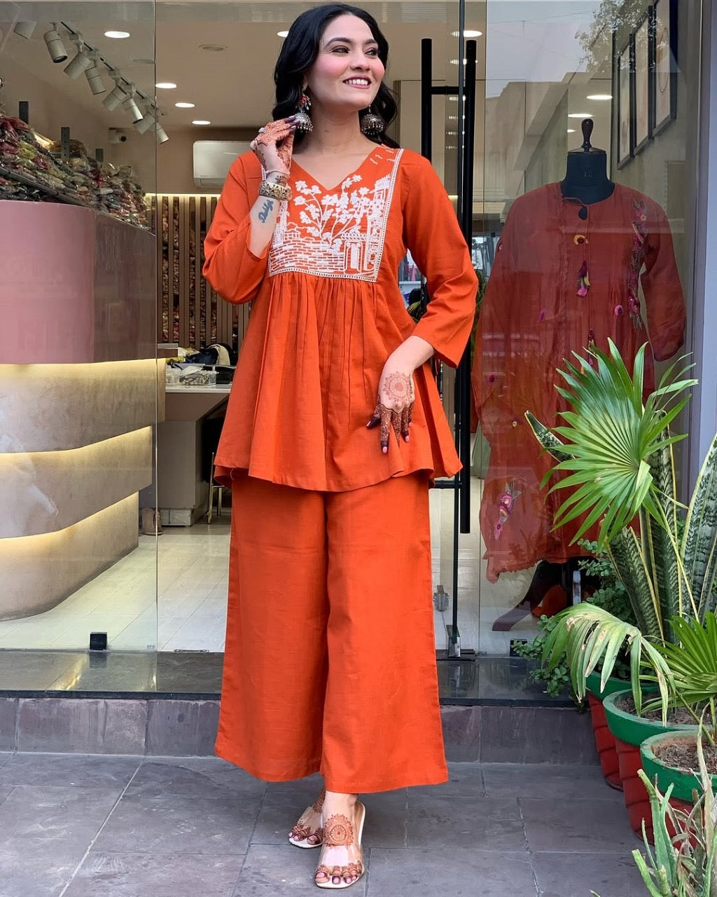 SUMMER-READY PREMIUM COTTON ORANGE CO-ORD SETS