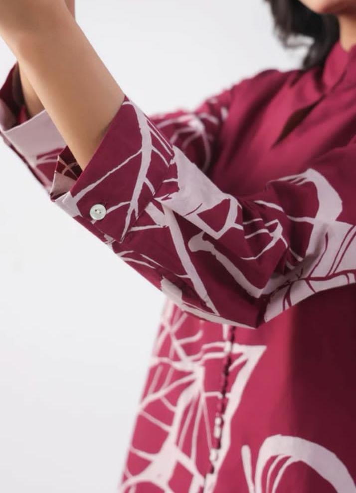 Burgundy Floral Cotton Co-ord Set