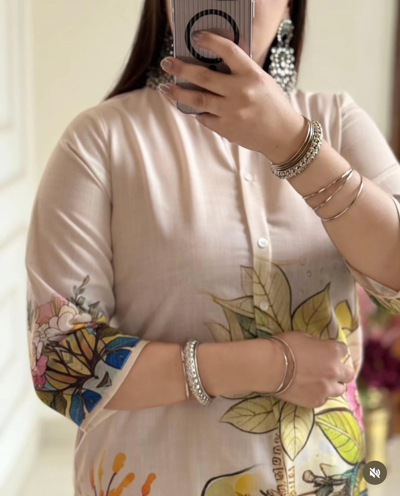 Blooming Elegance Off White Cotton Co-Ord Set