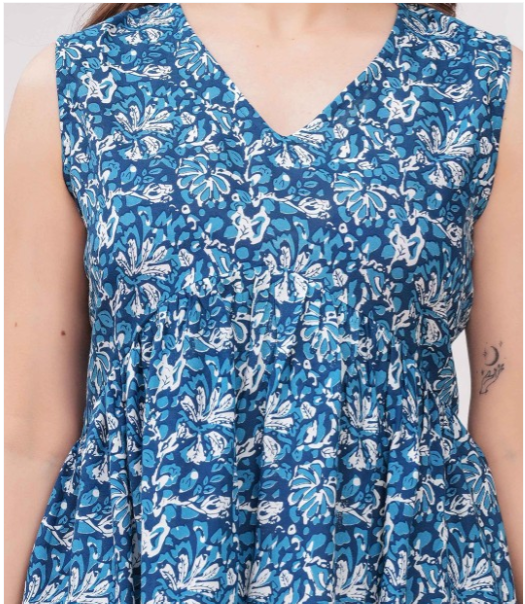 Royal Marque Floral Print Cotton Peplum Top