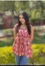 Rayon Sunflower Print Alia Cut Kurti for Women | Stylish Sleeveless Casual Top