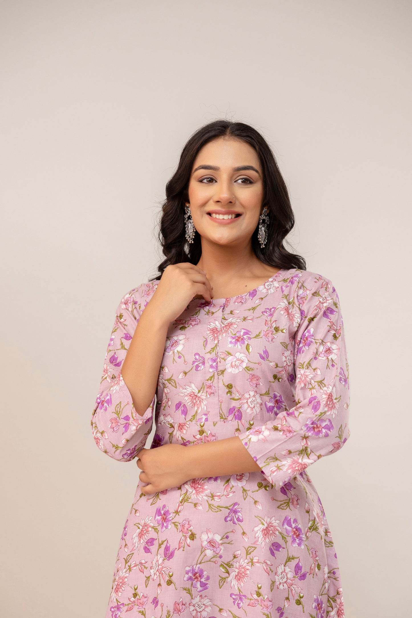 Blush Sonata Flared Premium Cotton Kurta Set