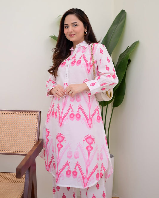 Pink Oasis Floral Cotton Co-Ord Set