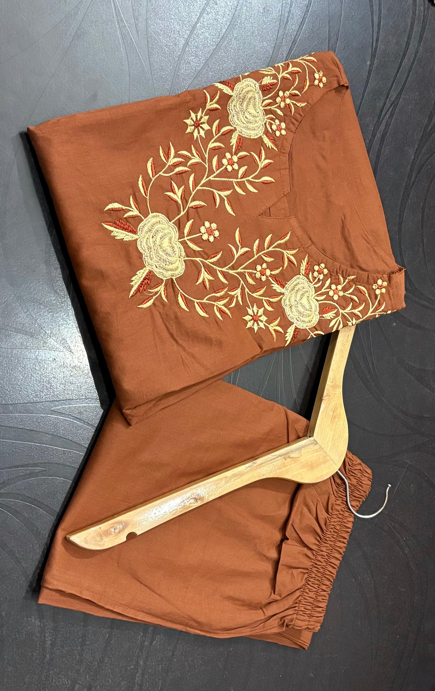 Easy Breezy Summer Brown Cotton Kurta Pant Set