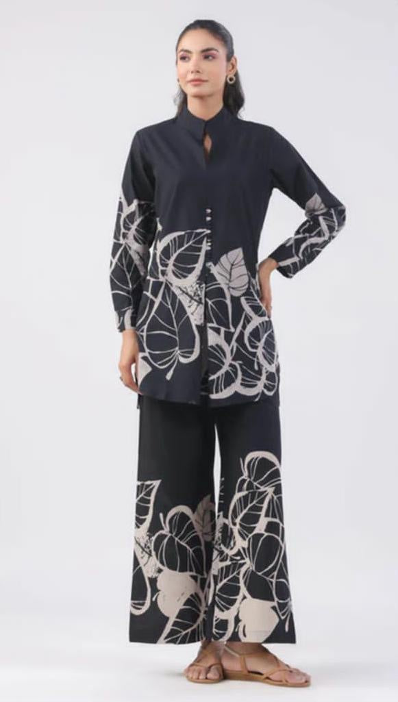 Women Black Hot Upcoming Summer Cotton Co-Ord Set