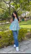 SIRARI Women's Blue Rayon Sunflower Print Aaliya Cut Short Kurti | Stylish & Comfortable Daily Wear Top